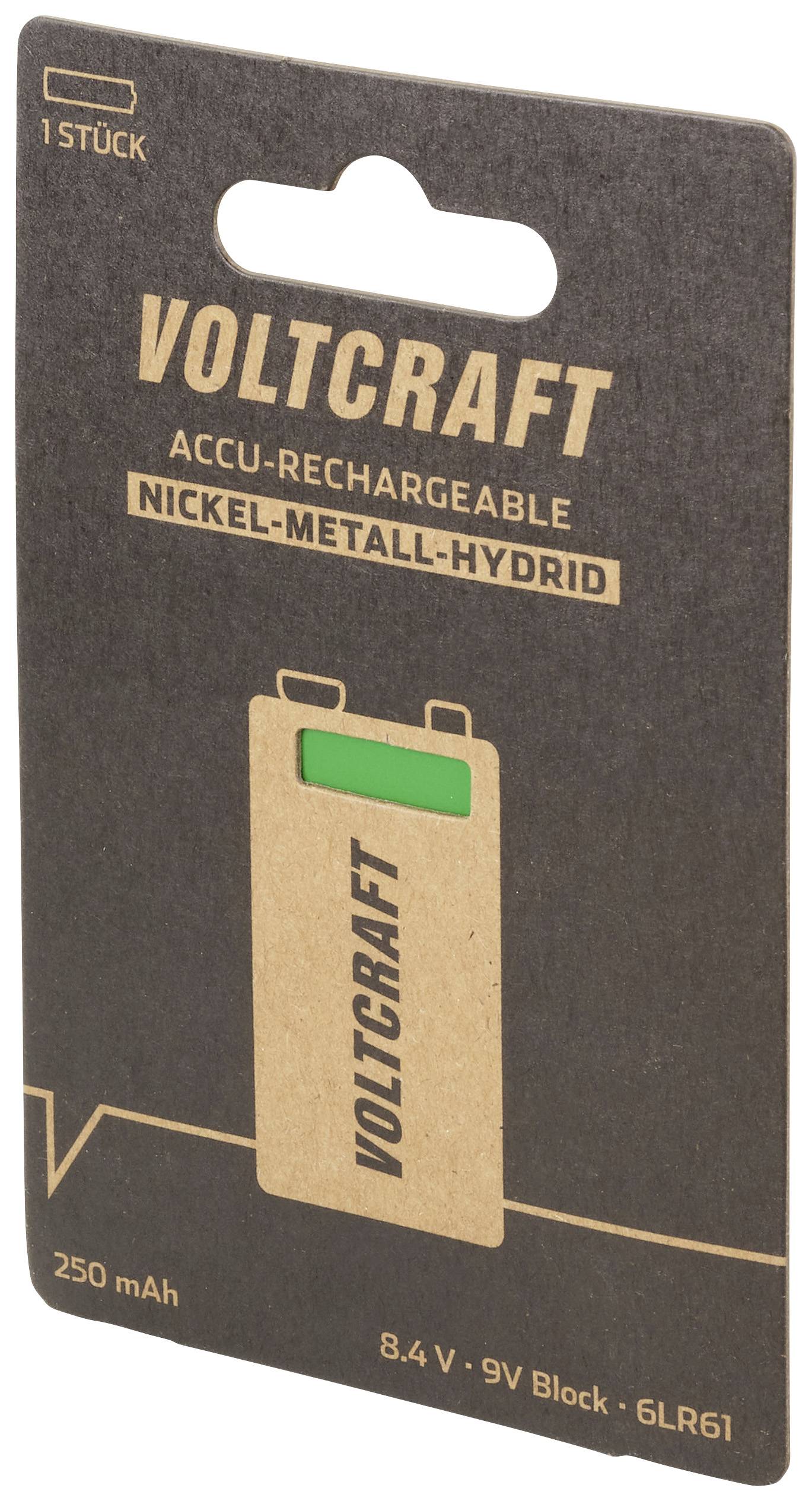VOLTCRAFT 6LR61 Pile rechargeable 6LR61 (9V) NiMH 250 mAh 8.4 V 1 pc(s)