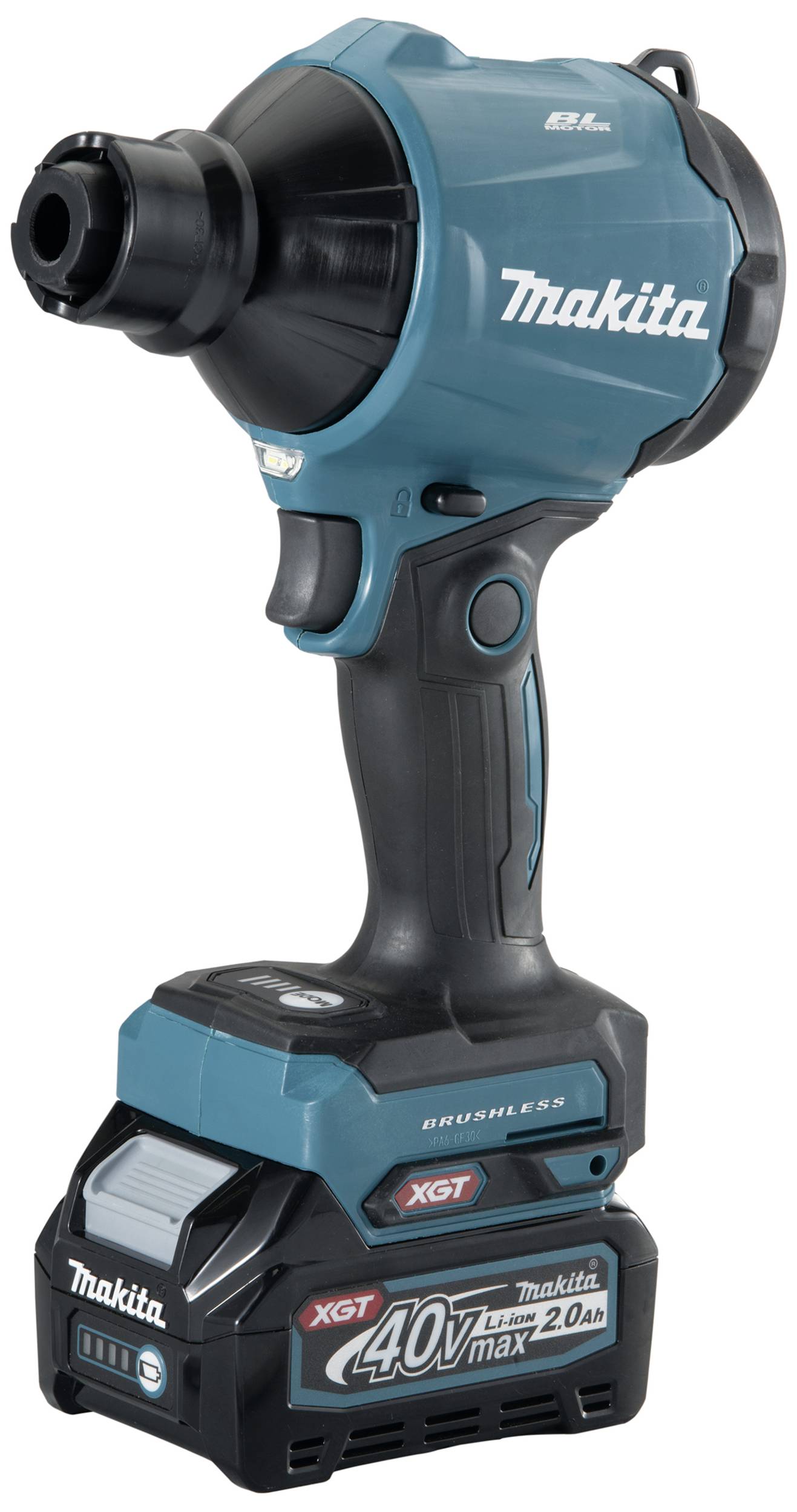 Visseuse à chocs sans fil Makita, modèle XGT 40V max, brushless. Appareil portable en bleu et noir.