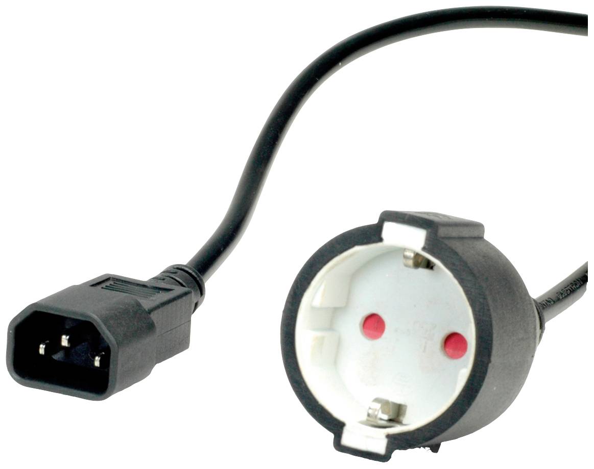 Value 19.99.1117 appareils IEC Câble adaptateur noir 0.30 m