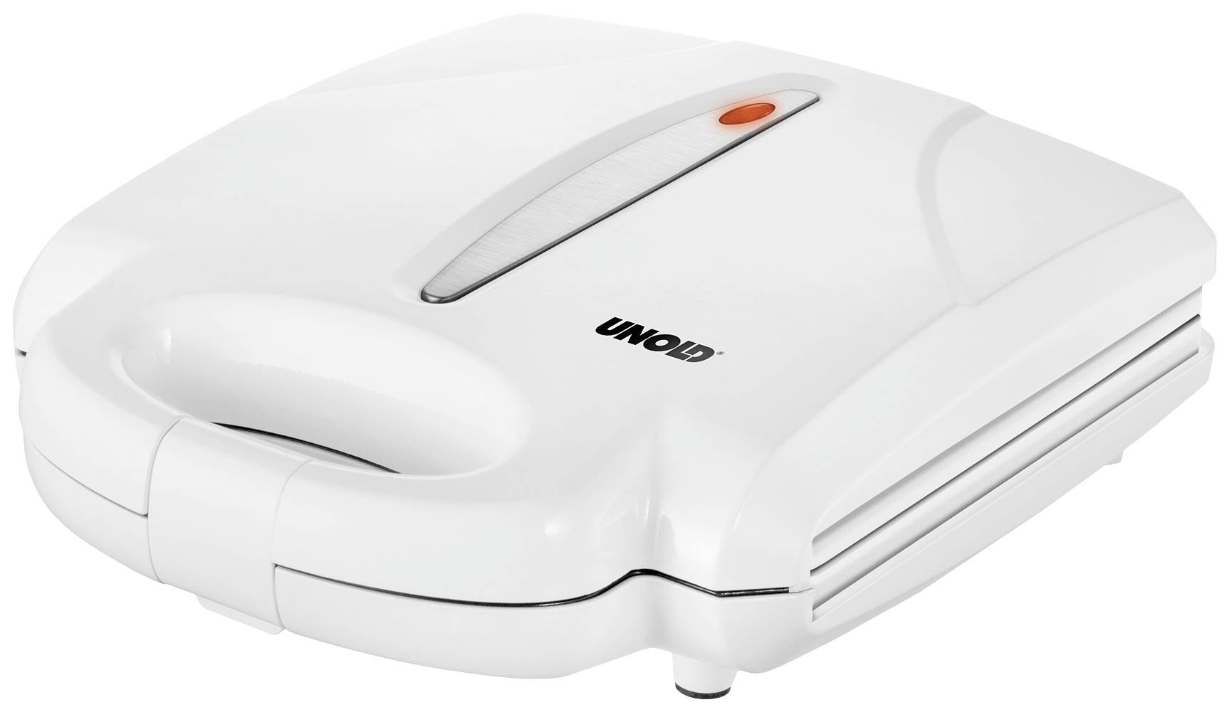 Unold Zaubernuss Gaufrier voyant lumineux, rabattable, revêtement anti-adhésif blanc, acier inoxydable