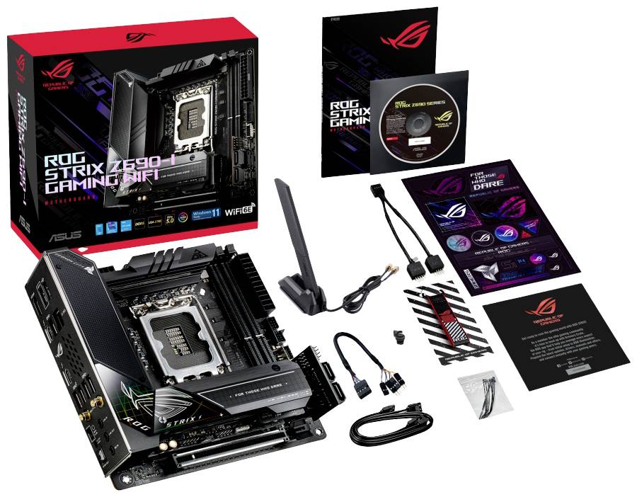 Asus ROG STRIX Z690-I GAMING WIFI Carte mère Socket (PC) Intel® 1700 Facteur de forme (détails) ATX Chipset de la carte mère