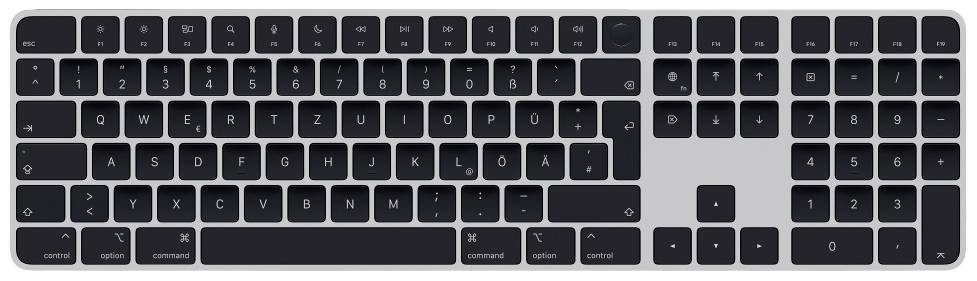 Apple Magic Keyboard Touch ID Num Key Bluetooth Clavier noir allemand, QWERTZ, Mac