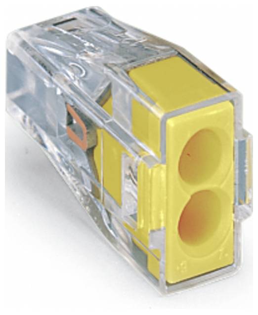 Borne de raccordement rigide: 0.75-2.5 mm² Nombre de pôles: 2 WAGO 20 pc(s) transparent, jaune
