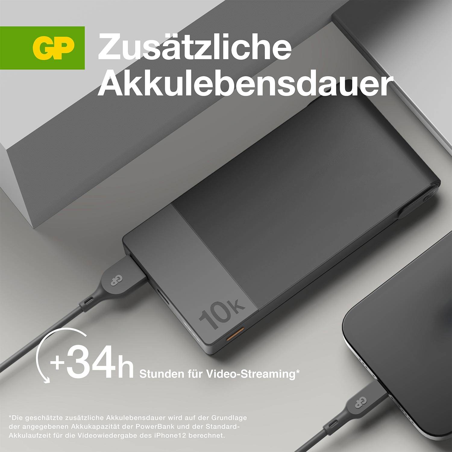 GP MP10B Powerbank (batterie supplémentaire) 10000 mAh Power Delivery Li-Ion gris