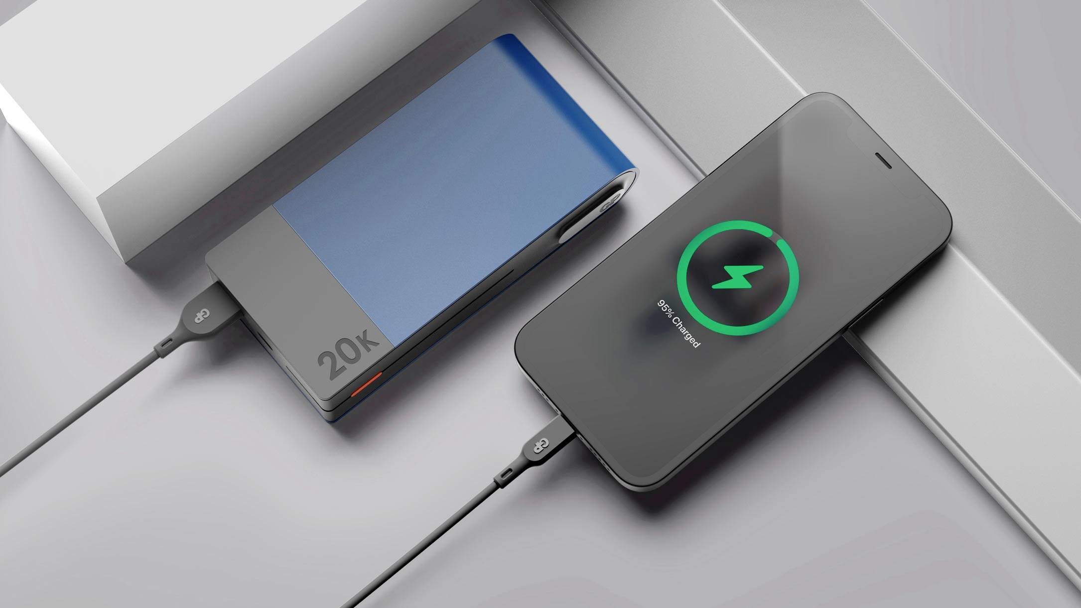 GP GPPBM20BBLMSR907 Powerbank (batterie supplémentaire) 20000 mAh Power Delivery Li-Ion bleu