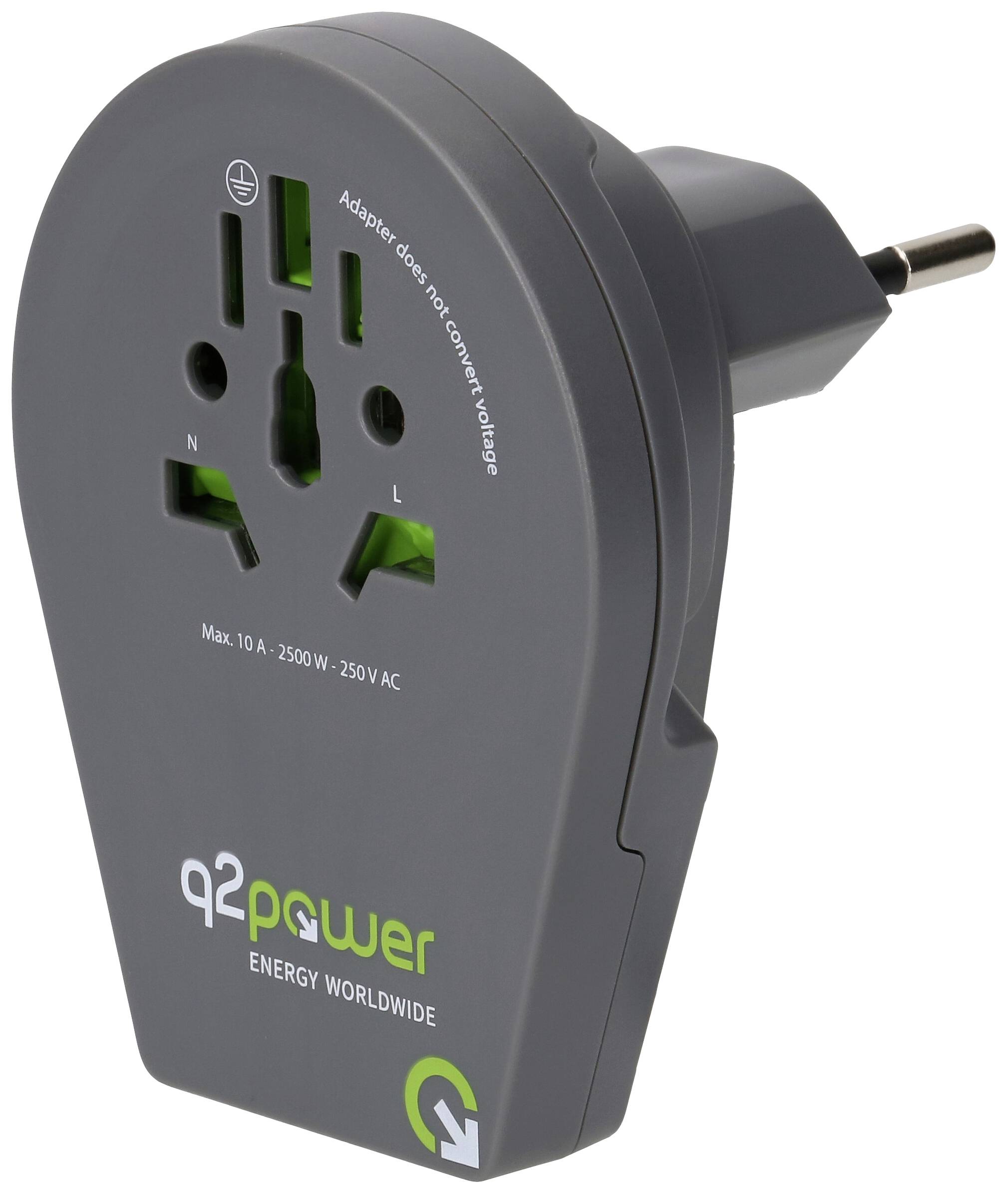 Q2 Power q2-1-1.00210-TH Adaptateur de voyage