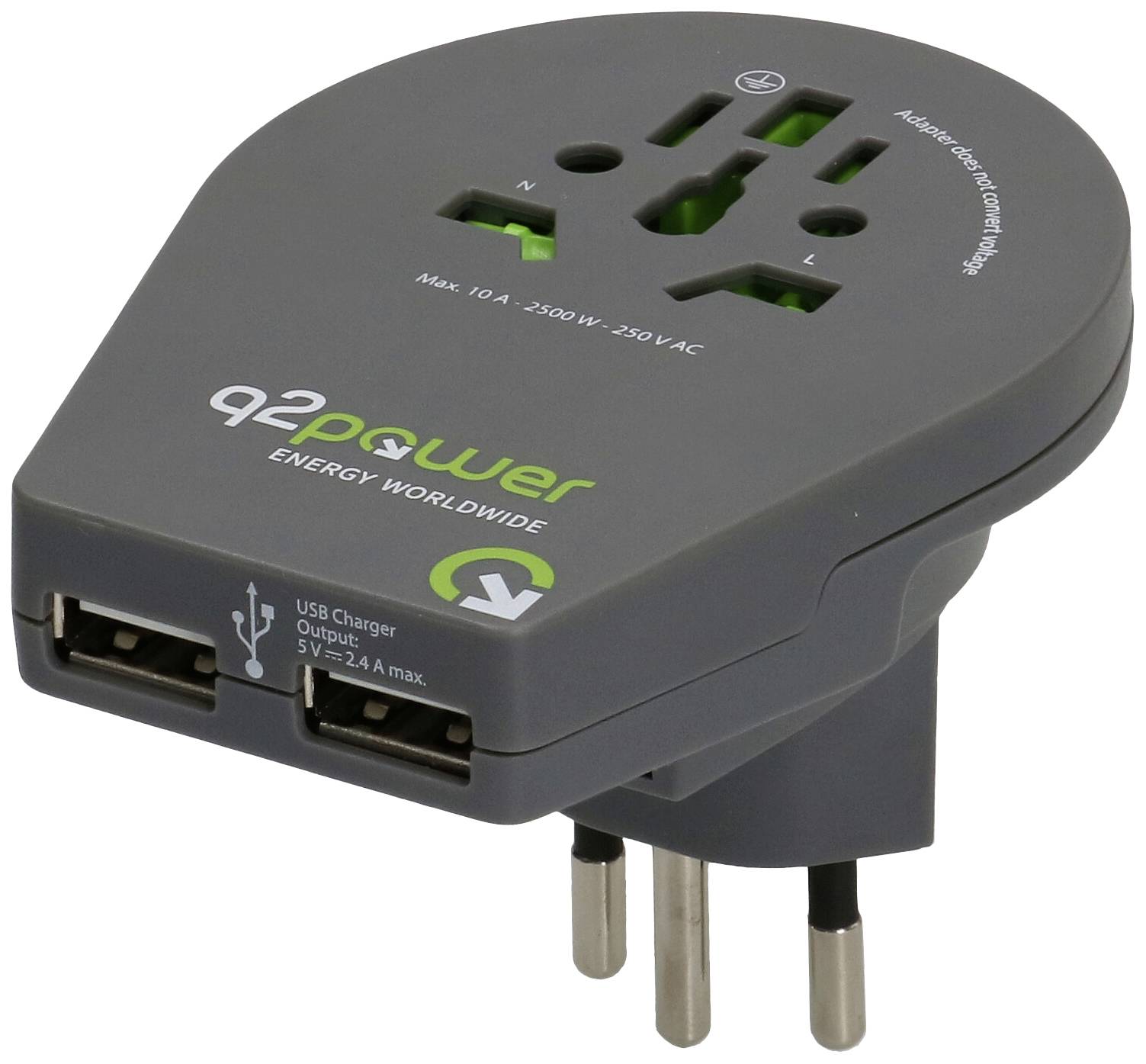 Q2 Power q2-1-1.00210-TH Adaptateur de voyage