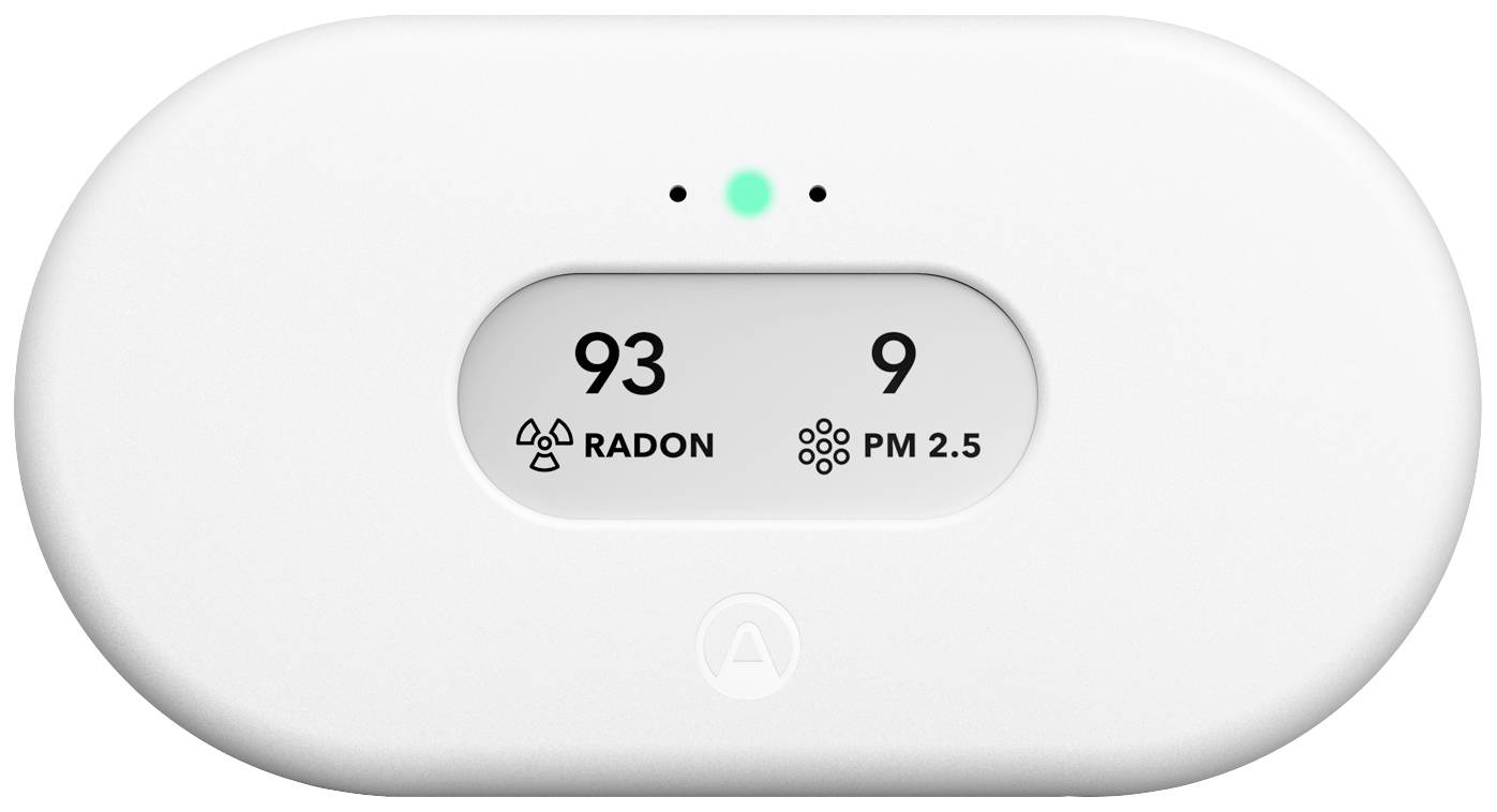 Airthings View Plus Capteur de qualité de l'air à pile(s) Gaz détecté radon, dioxyde de carbone