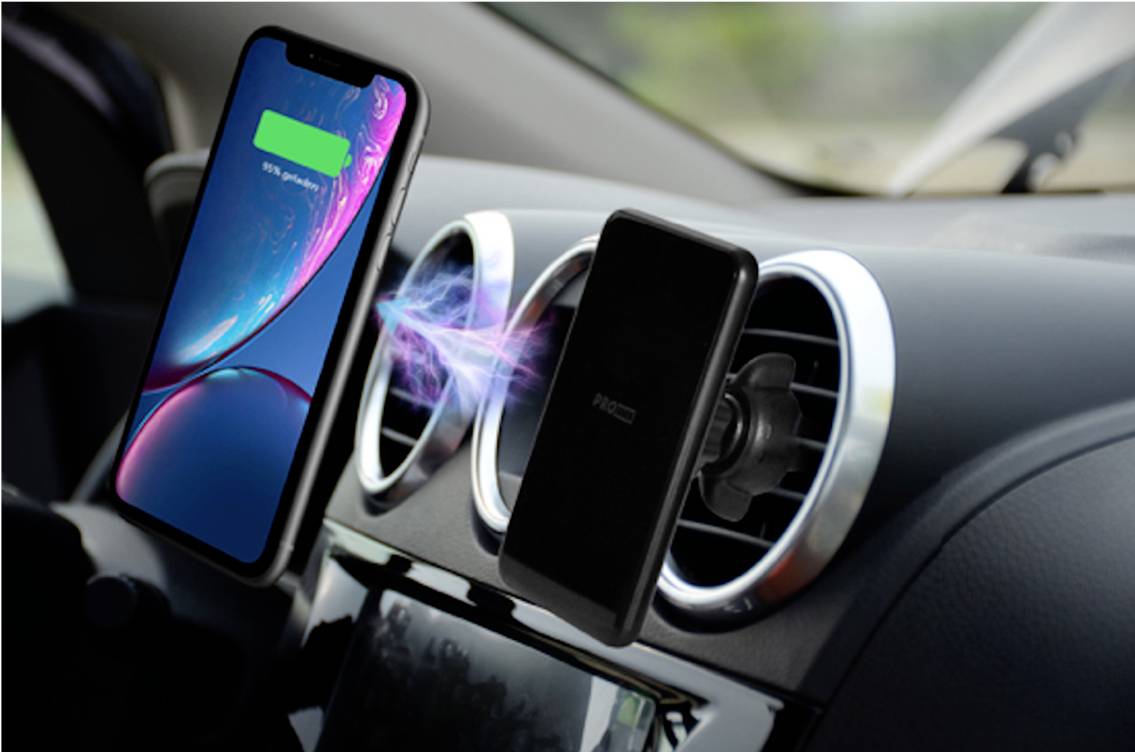 ProUser WCM1 grille de ventilation, pastille adhésive Support de téléphone portable pour voiture avec fonction de charge par