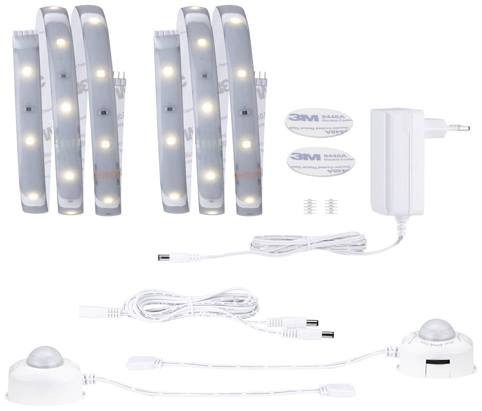 Paulmann Comfort Set Bett 2x1m 78894 Ruban LED (Base) avec connecteur mâle 24 V 2 m blanc chaud 1 set