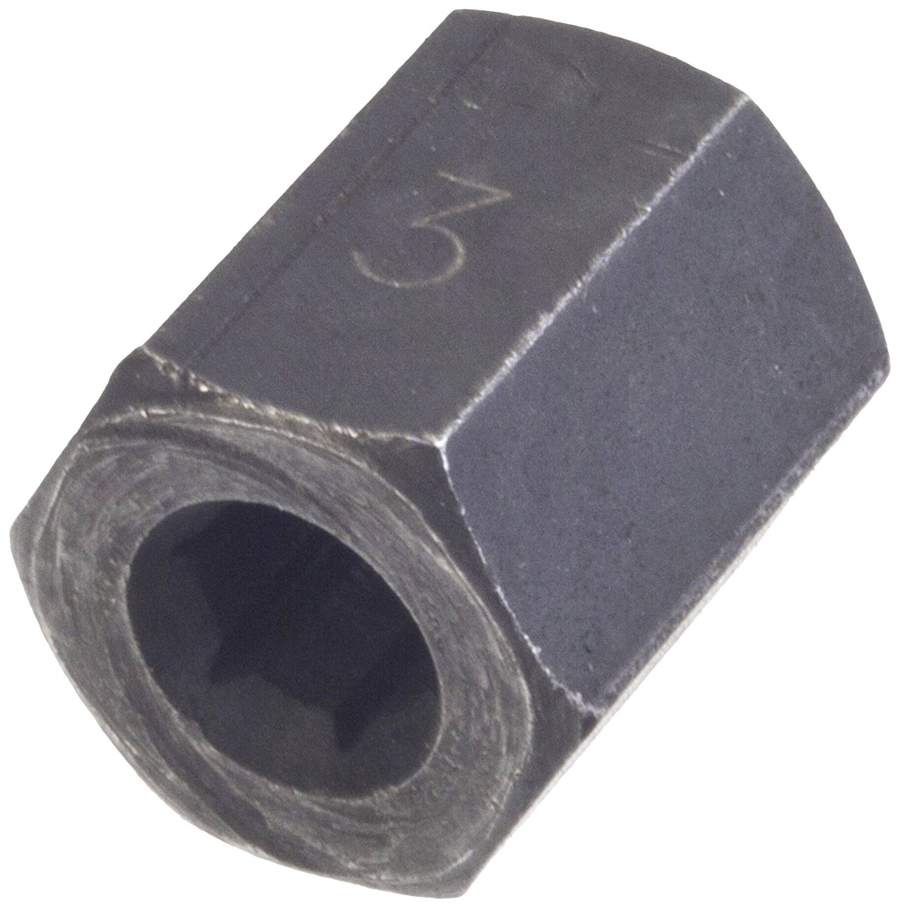 Ein sechseckiger, metallischer Adapter mit einer inneren Sechskantvertiefung zum Antrieb von Muttern. Auf der Oberfläche ist die Zahl '3' eingraviert.