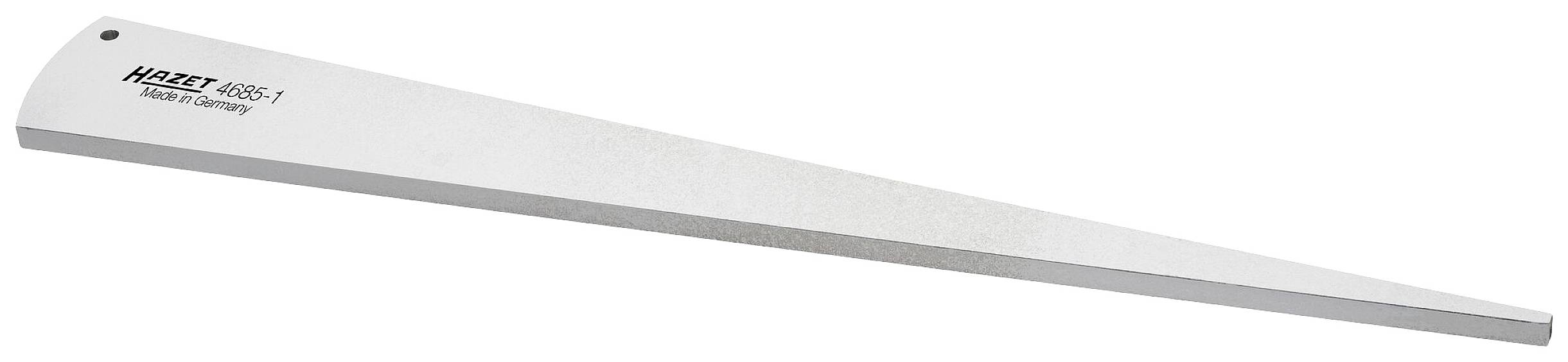 Une lime plate et longue en acier portant l'inscription 'Hattz 4900-1 USA'. Elle a une pointe étroite et une base large.