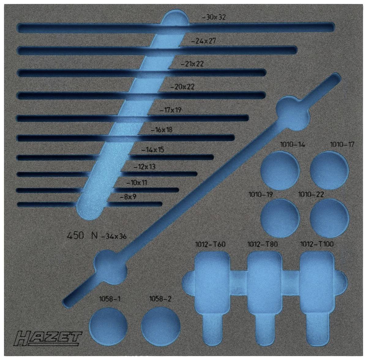 Hazet 163-211L 163-211L Insert en mousse (L x l) 344 mm x 342 mm