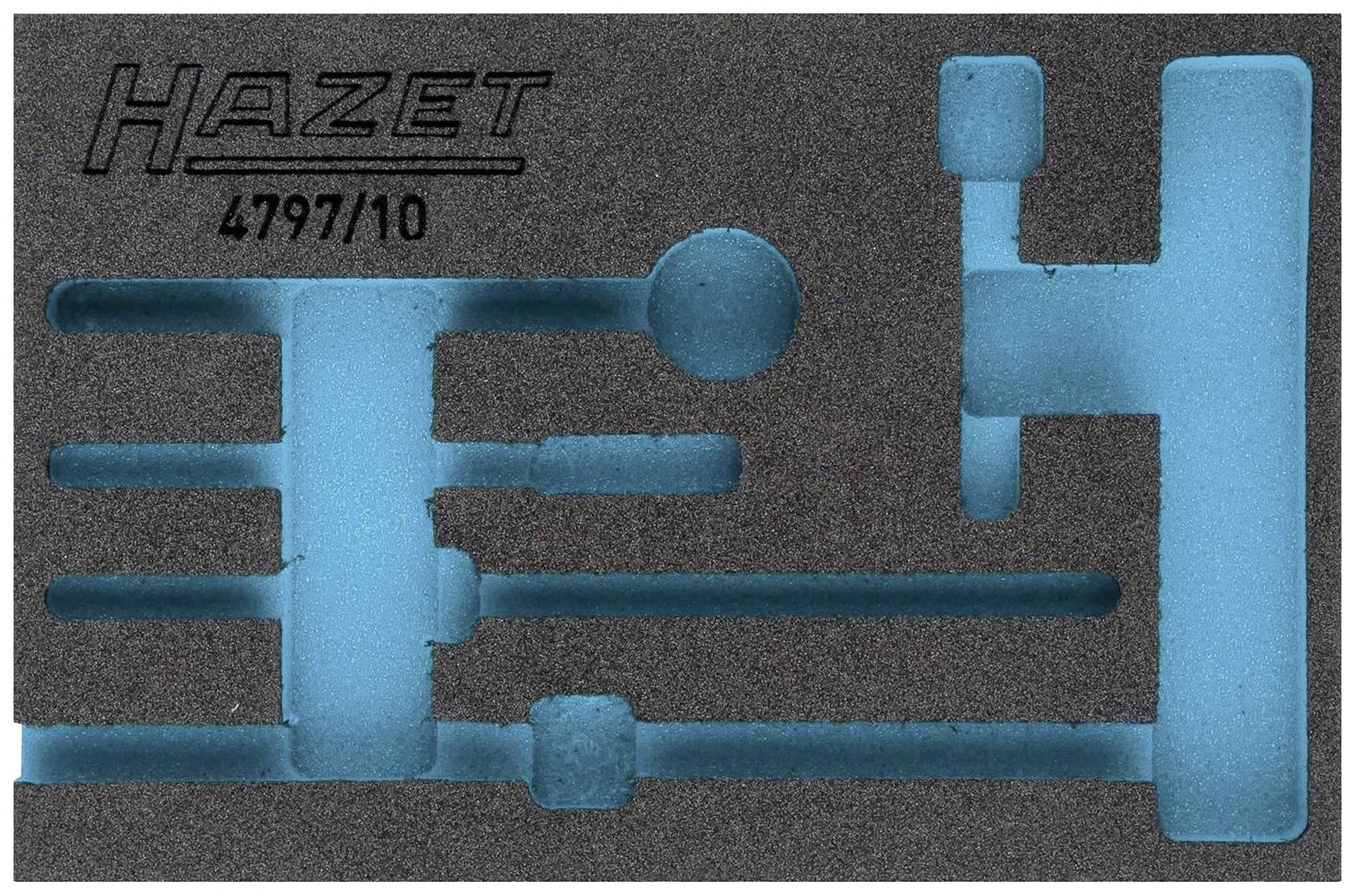 Garniture en mousse avec contours d'outils et l'inscription 'Hazet 4797/10'.