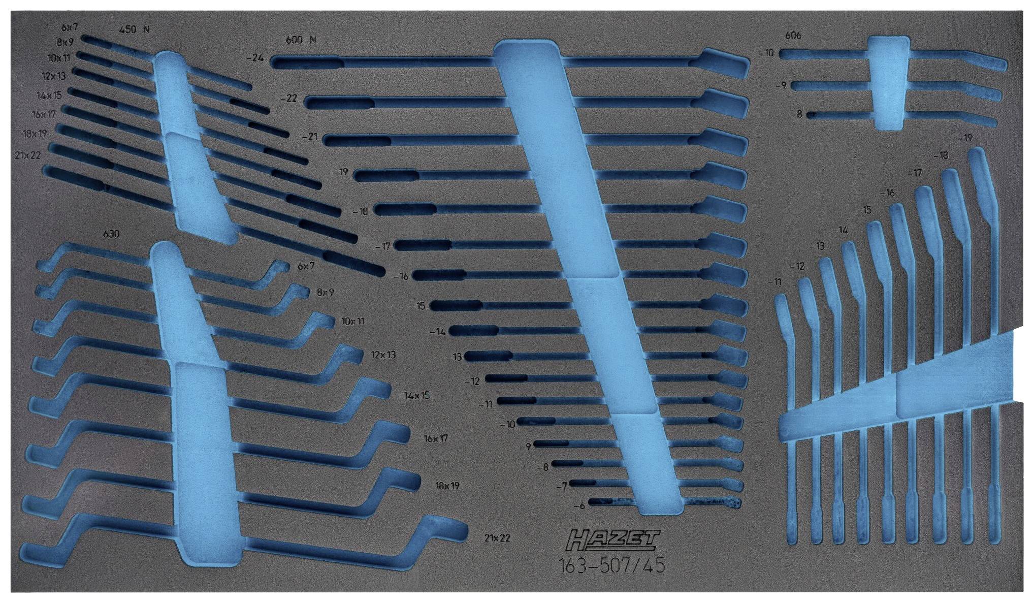 Hazet 163-507L 163-507L Insert en mousse (L x l) 691 mm x 392 mm