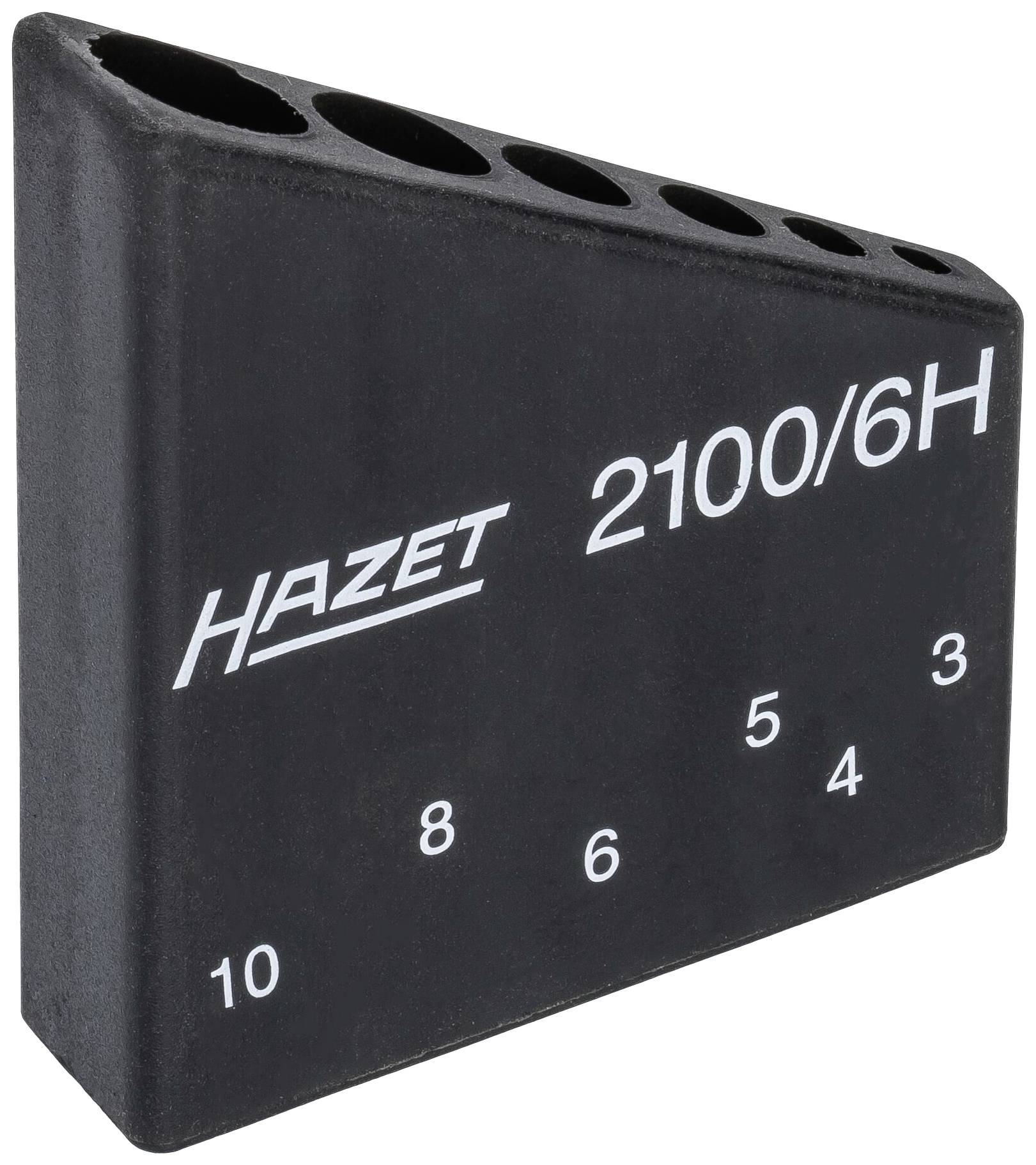 Porte-outils noir de Hazet avec des trous pour différentes tailles, numérotés de 3 à 10.