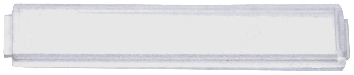 Un capuchon rectangulaire blanc en gomme à effacer, conçu pour se fixer sur des stylos, sur un fond blanc.