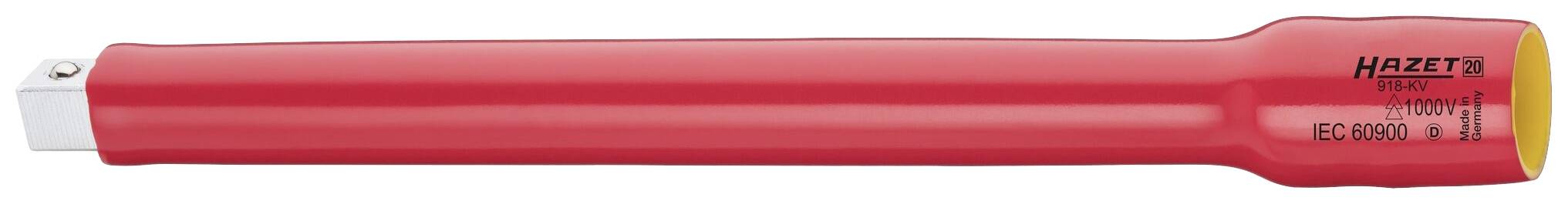 Un outil d'isolation rouge de la marque Hazet, façonné comme un tournevis ou un outil à main similaire, pour la sécurité électrique.