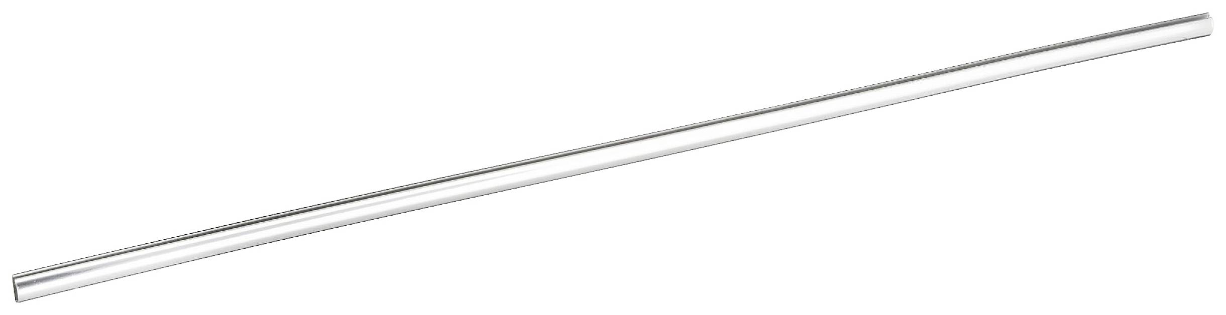Un paille en plastique transparent et fin.