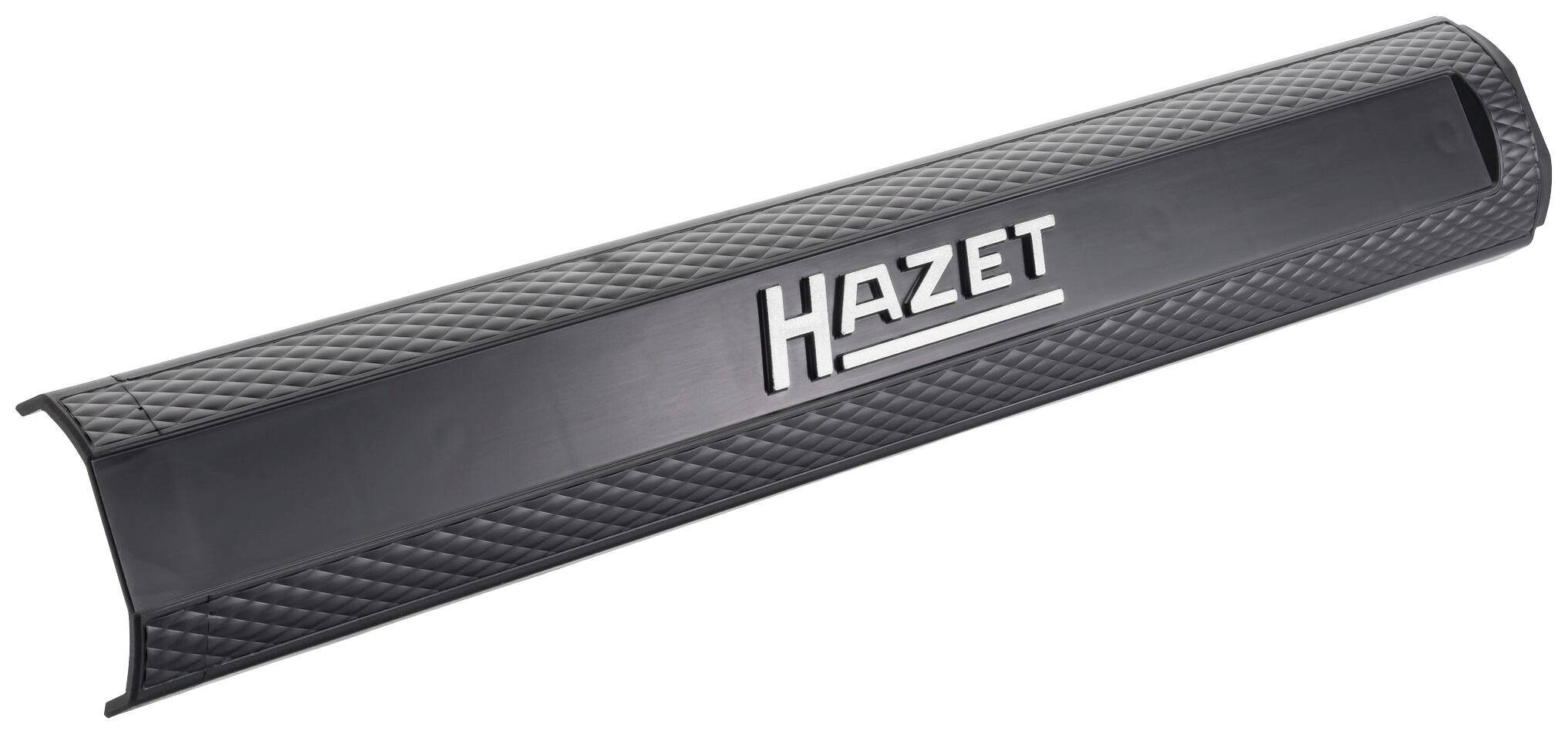 Un outil noir à surface structurée portant l'inscription 'Hazet' en blanc.