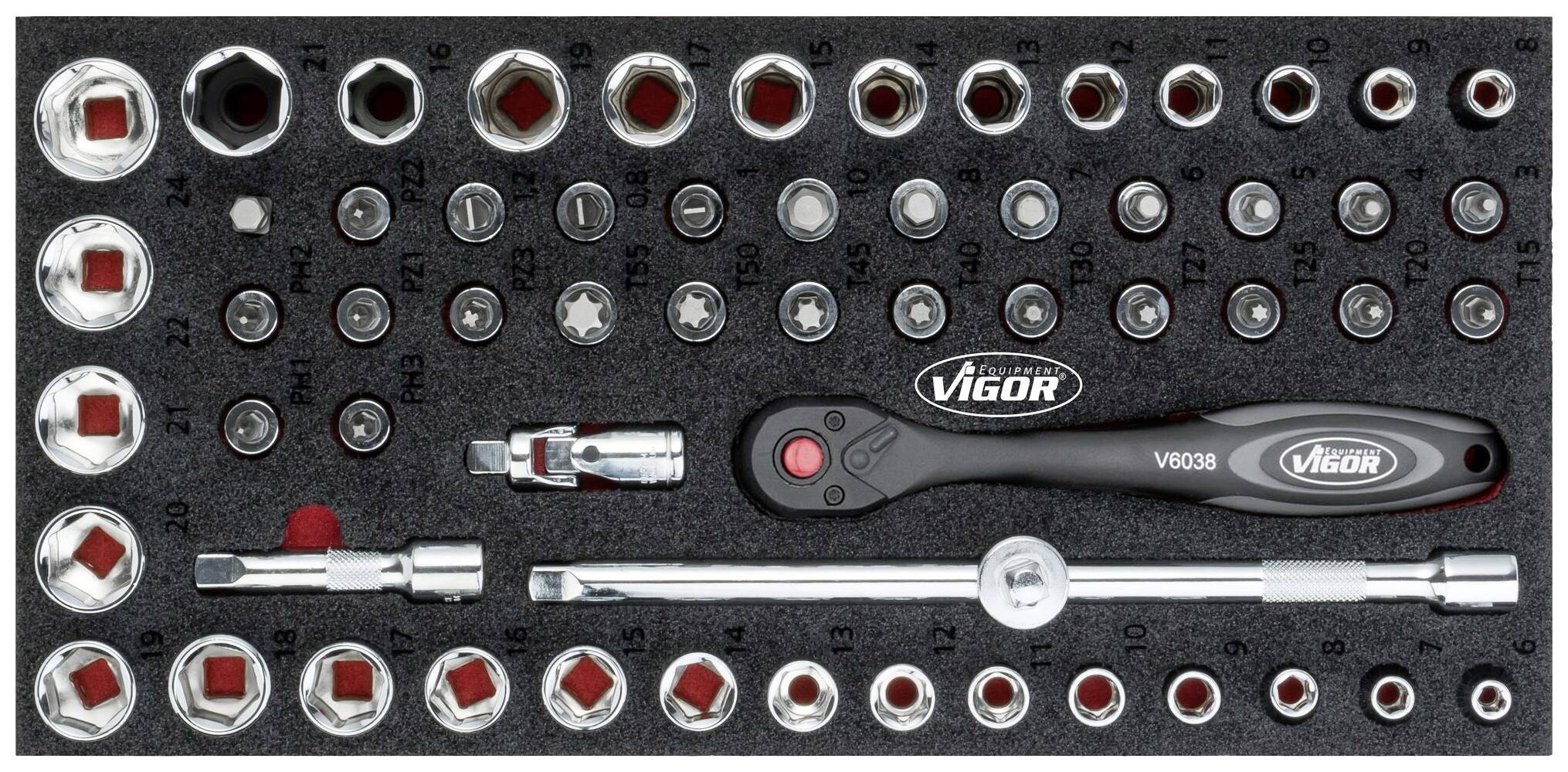Vigor V4973 Jeu de clés à douille V4973