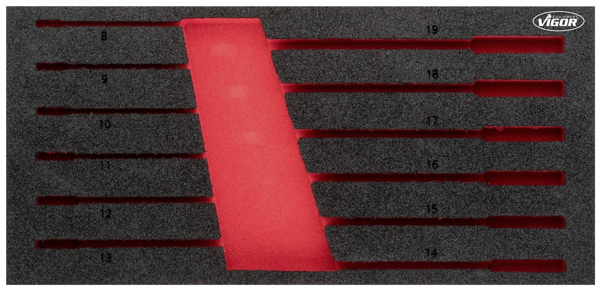 Vigor V5077-L V5077-L Insert en mousse (L x l) 393 mm x 188 mm