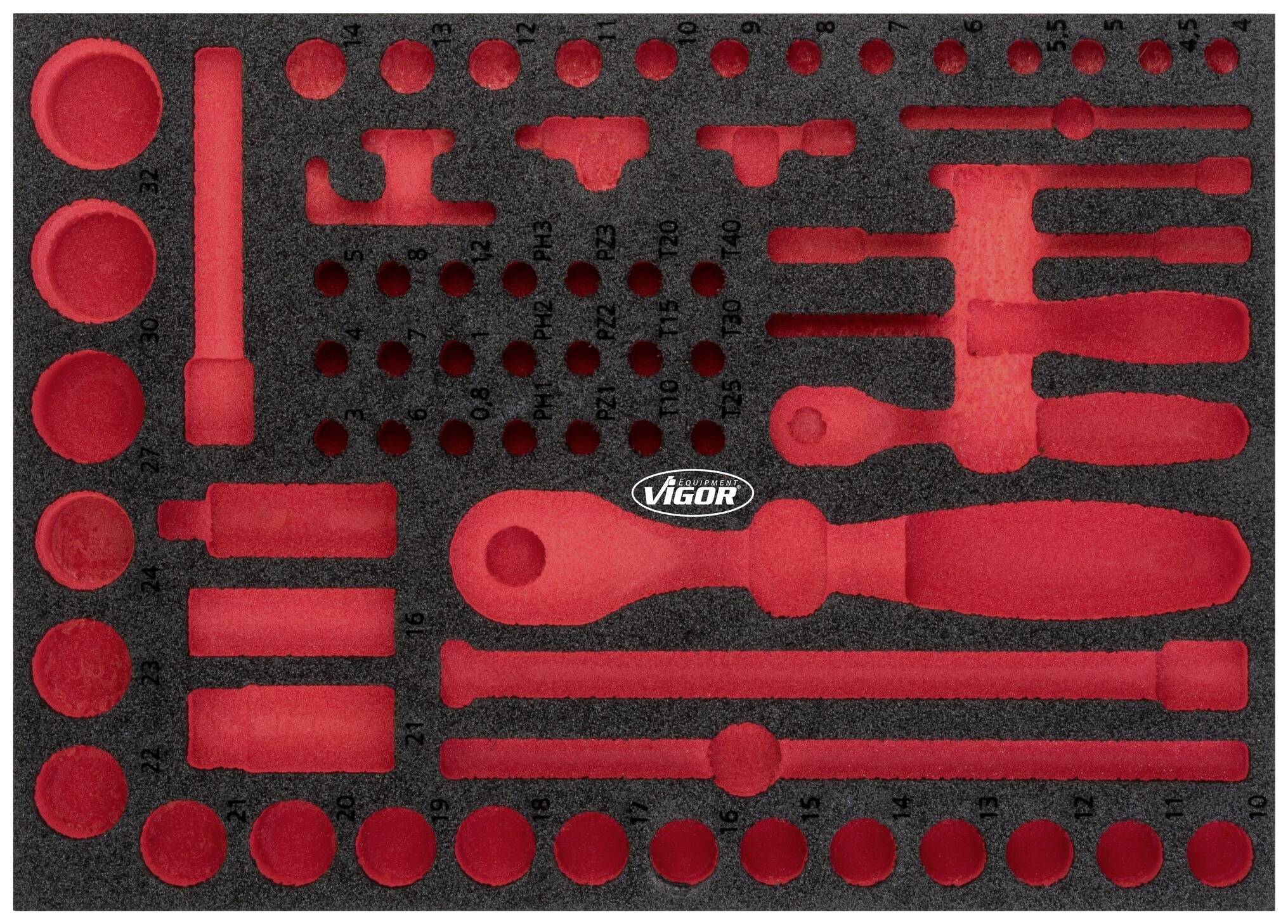 Vigor V5103-L V5103-L Insert en mousse (L x l) 393 mm x 282 mm