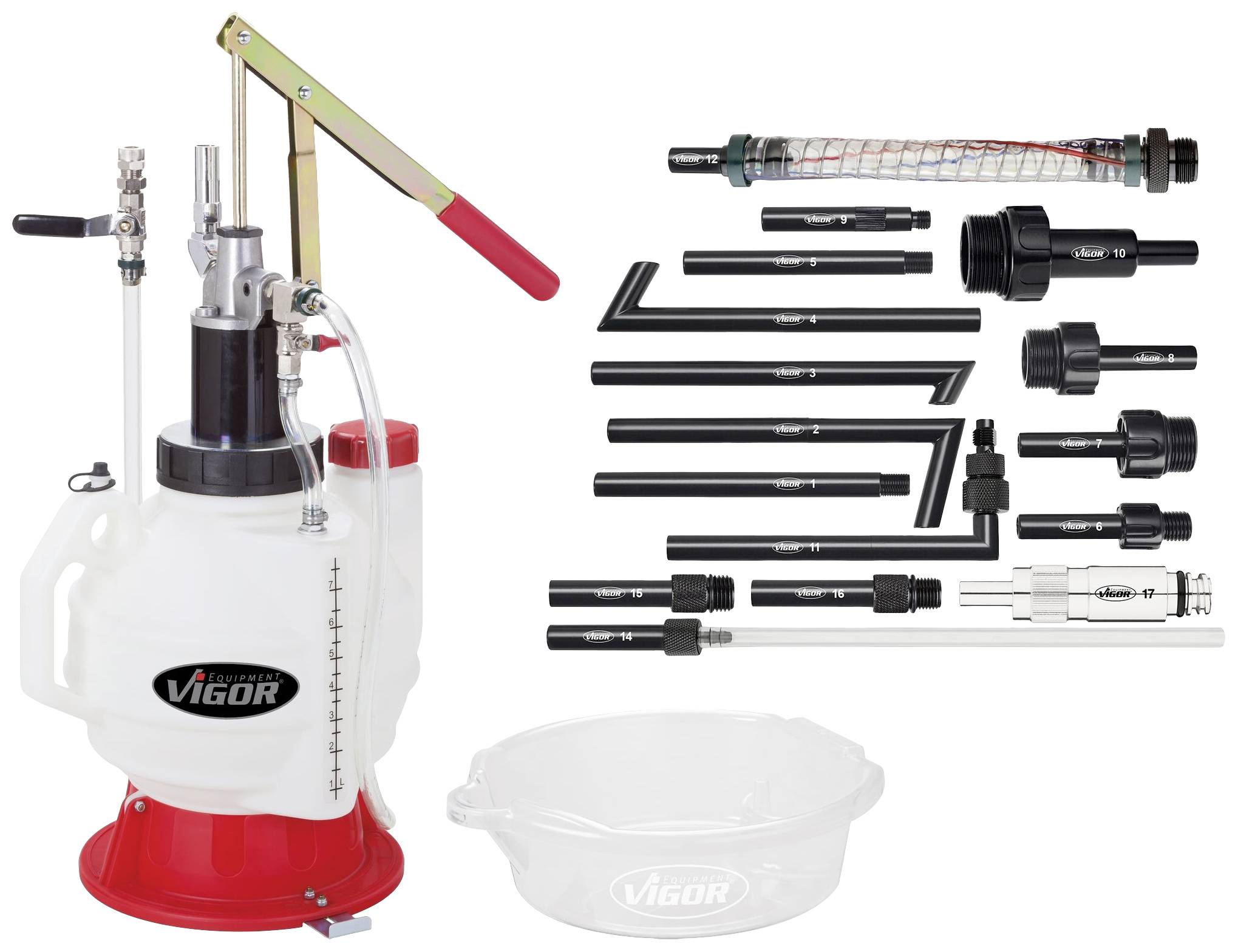 Vigor V4385N Remplissage d'huile avec kit d'adaptateurs