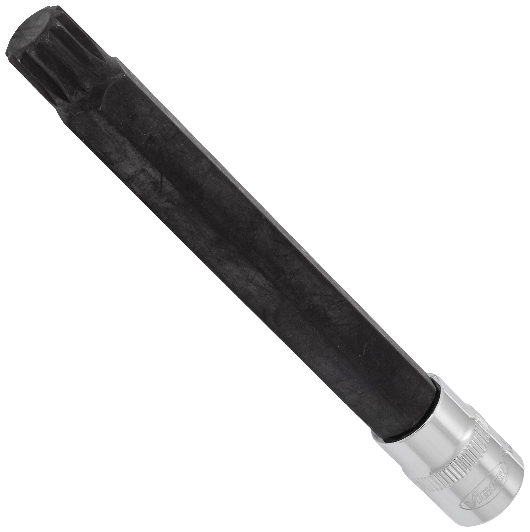 L'image montre une rallonge noire avec un raccord métallique, typiquement utilisée dans l'automobile ou les équipements techniques d'atelier.