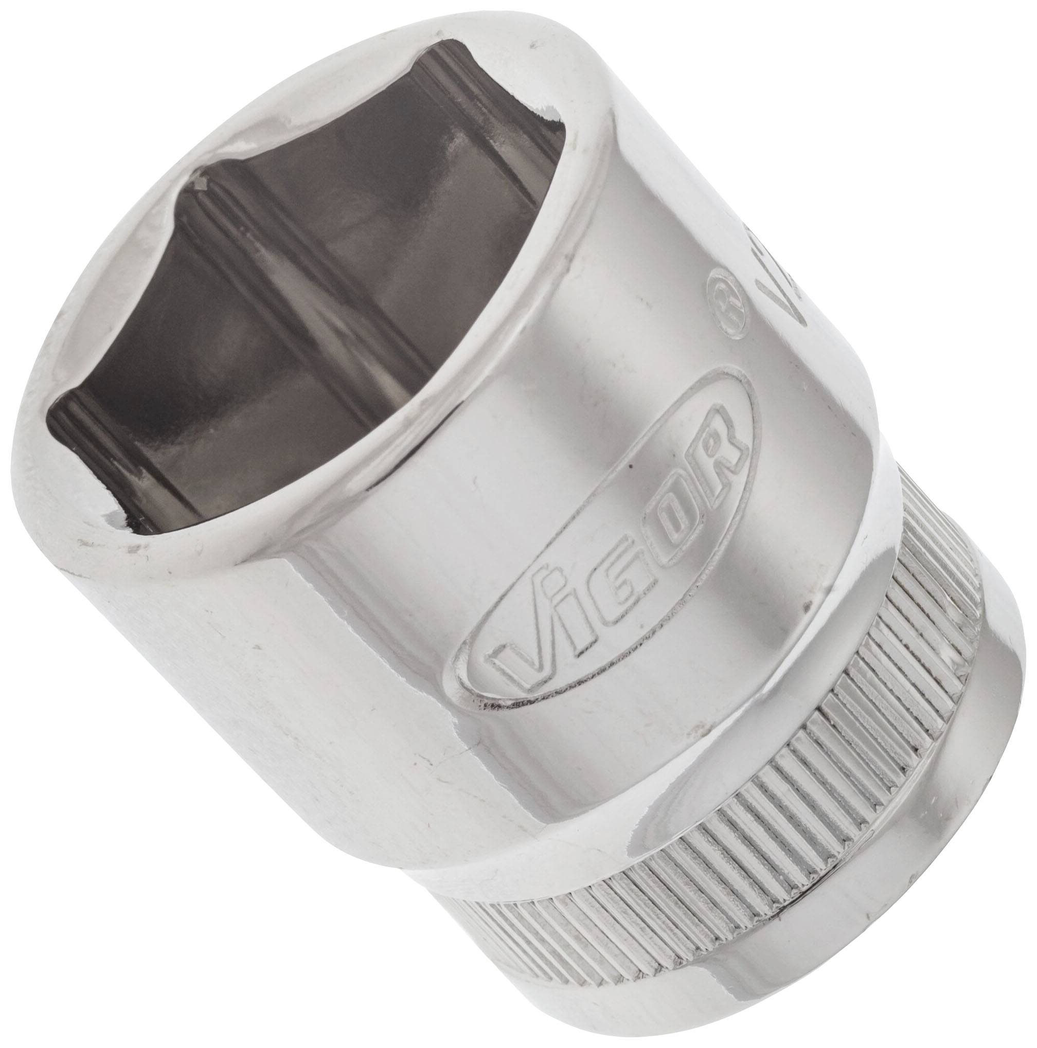 Adaptateur de clé à douille en métal, probablement destiné aux travaux de vissage, avec une ouverture carrée et une poignée striée pour une meilleure prise en main.