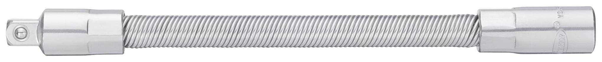 Adaptateur de tuyau flexible en métal avec partie centrale cannelée et extrémités rigides, utilisé pour la connexion dans un système de tuyauterie.