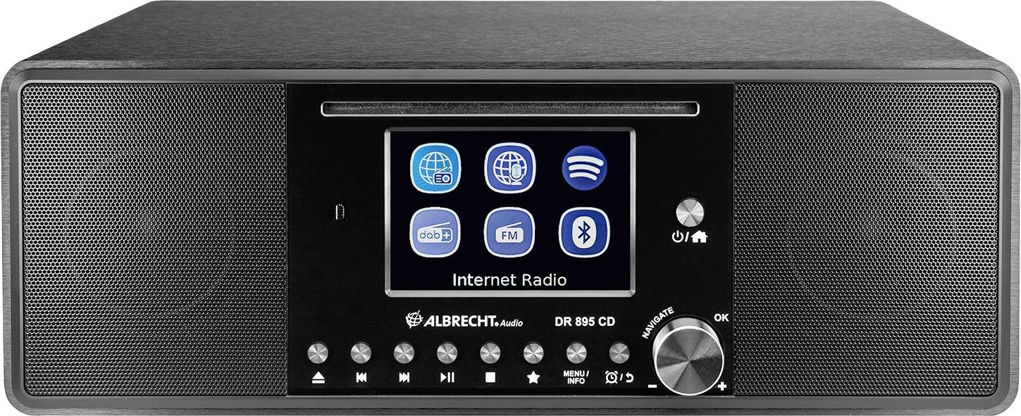 Albrecht DR 895 Radio de table Internet Internet, DAB+, FM CD, USB, WiFi, radio internet noir