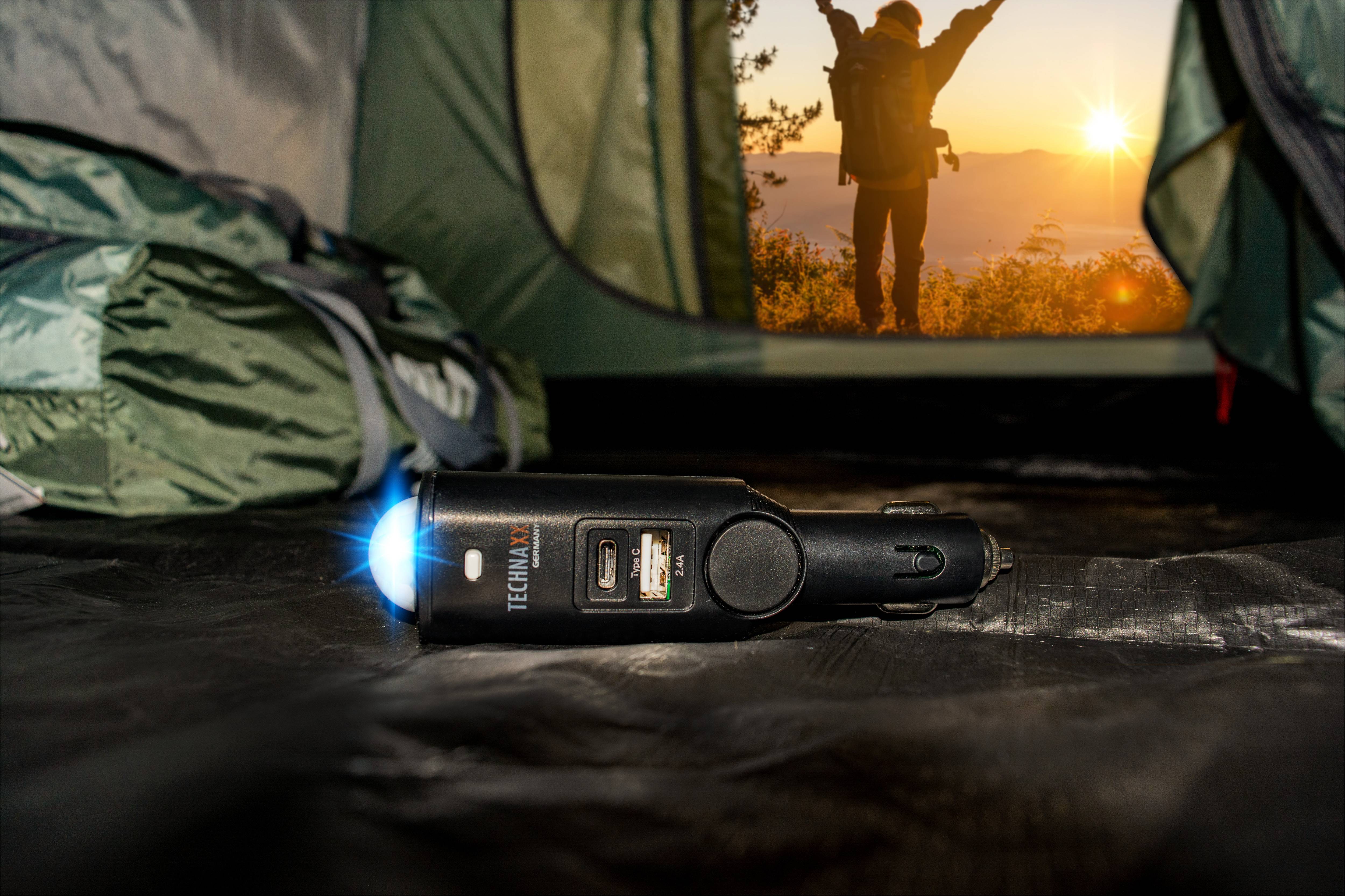 Technaxx TX-168 Système d'alarme auto avec télécommande, surveillance habitacle, LED intégrée (clignotante), accu intégré