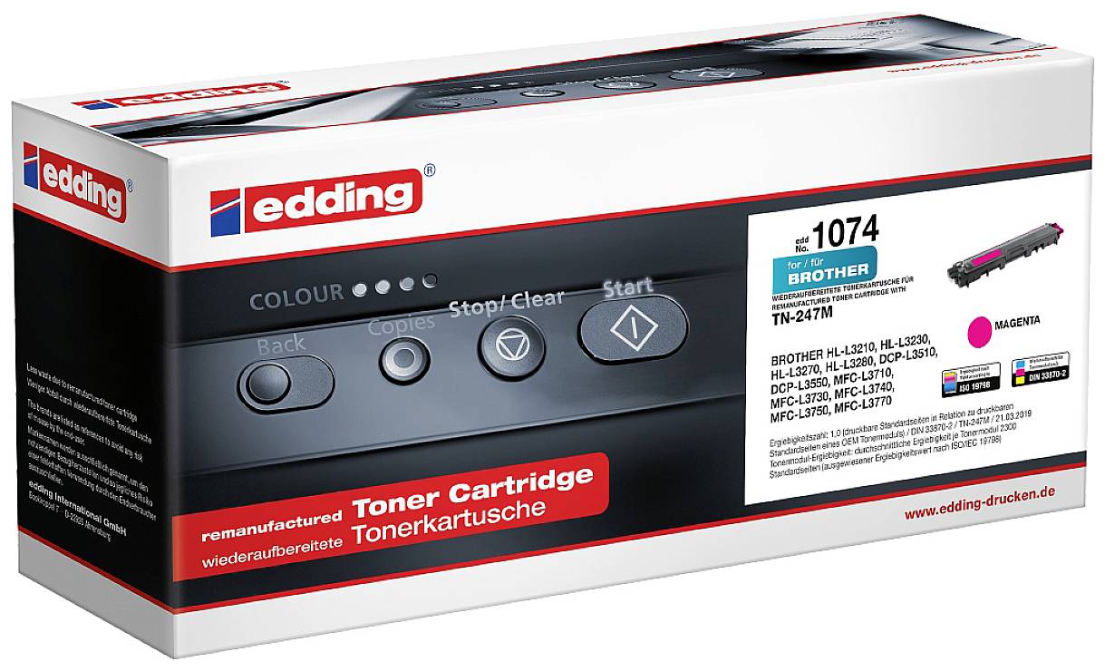 Edding Toner remplace Brother TN-247M compatible magenta 2300 pages EDD-1074 18-1074