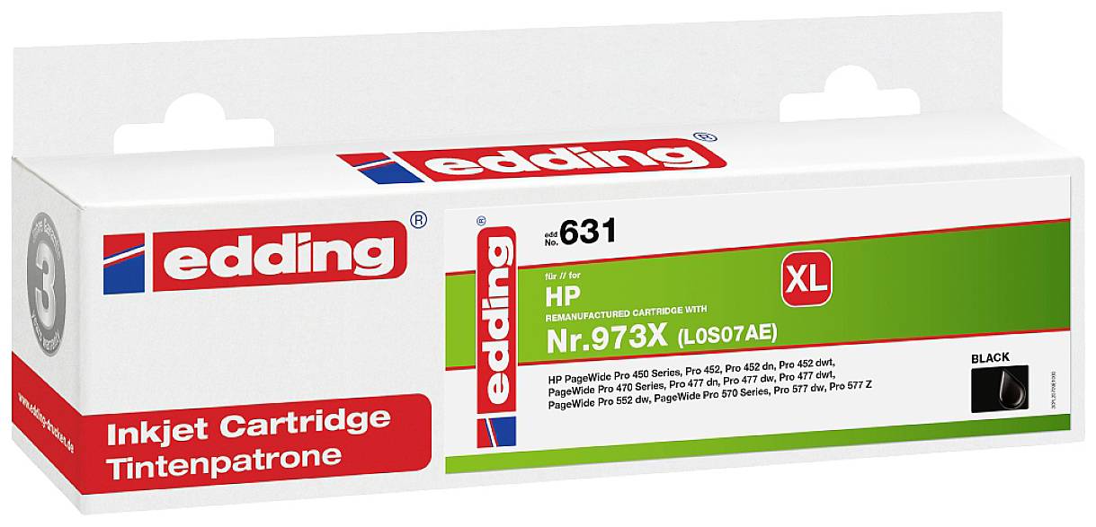 Edding Encre remplace HP 973X, L0S07AE compatible noir EDD-631 18-631