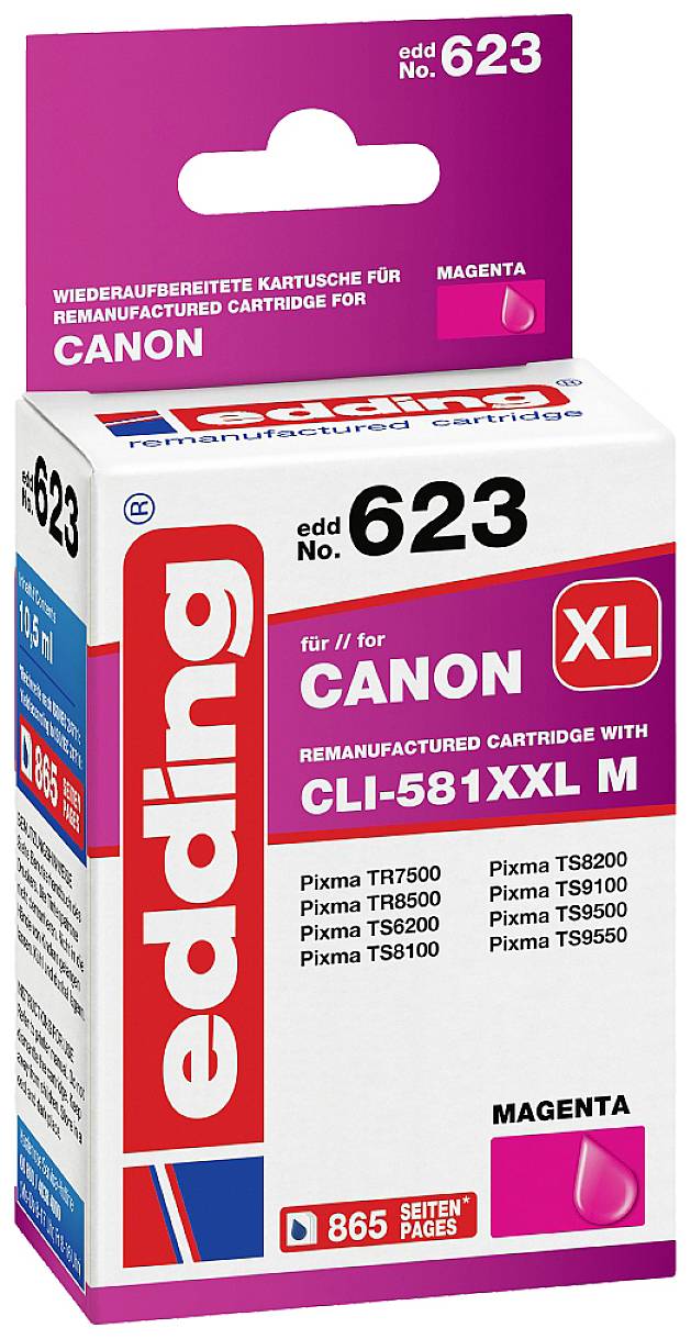 Edding Encre remplace Canon CLI-581M XXL compatible magenta EDD-623 18-623