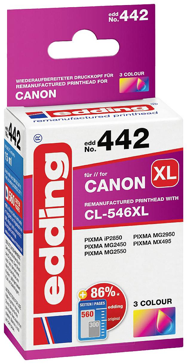 Edding Encre remplace Canon CL-546 XL compatible couleur EDD-442 18-442