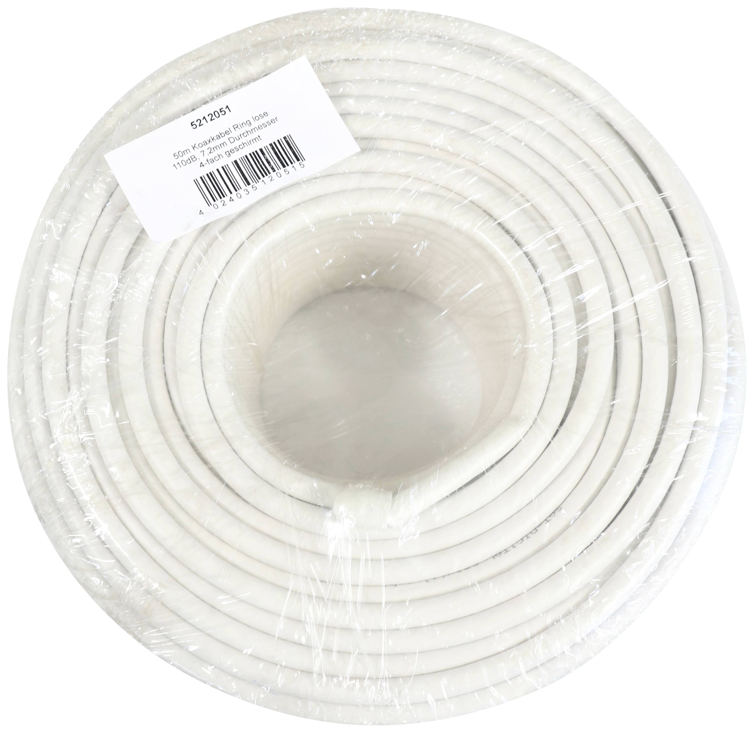 Telestar 5212051 Câble coaxial Diamètre extérieur: 7.2 mm blanc 50 m