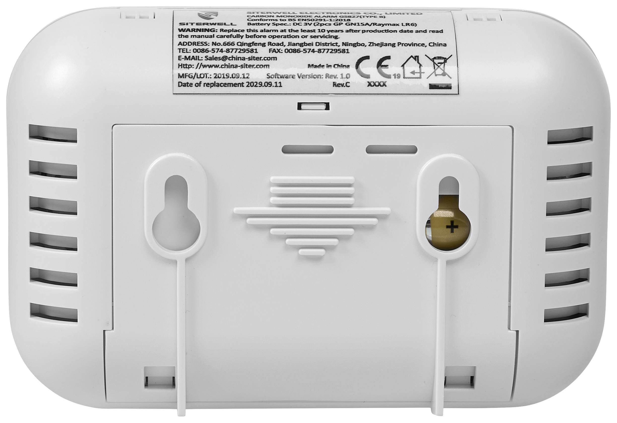 Smartwares FGA-13081 Détecteur de monoxyde de carbone à pile(s) Gaz détecté monoxyde de carbone