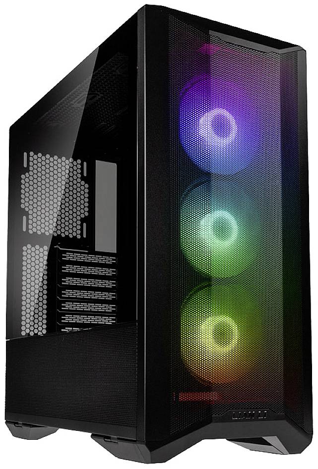 Tour midi Lian Li LANCOOL II Mesh C RGB Boîtier PC, Boîtier gaming noir 3 ventilateurs LED pré-installés, filtre anti-poussière
