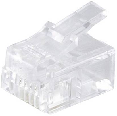 Shiverpeaks Réseau Shiverpeaks BASIC-S fiche modulaire RJ11 6 pôles, 4 contacts occupés, contacts dorés VE 10 BS72040-10 mâle