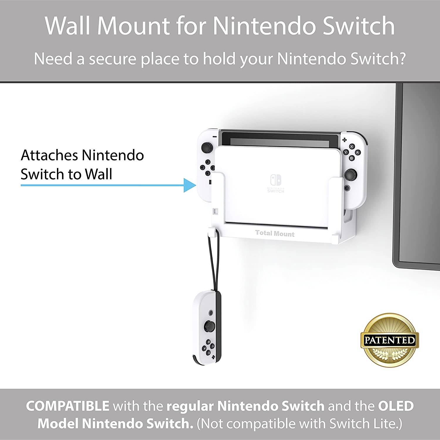 Innovelis TotalMount Grand Support mural Nintendo Switch, Nintendo Switch OLED