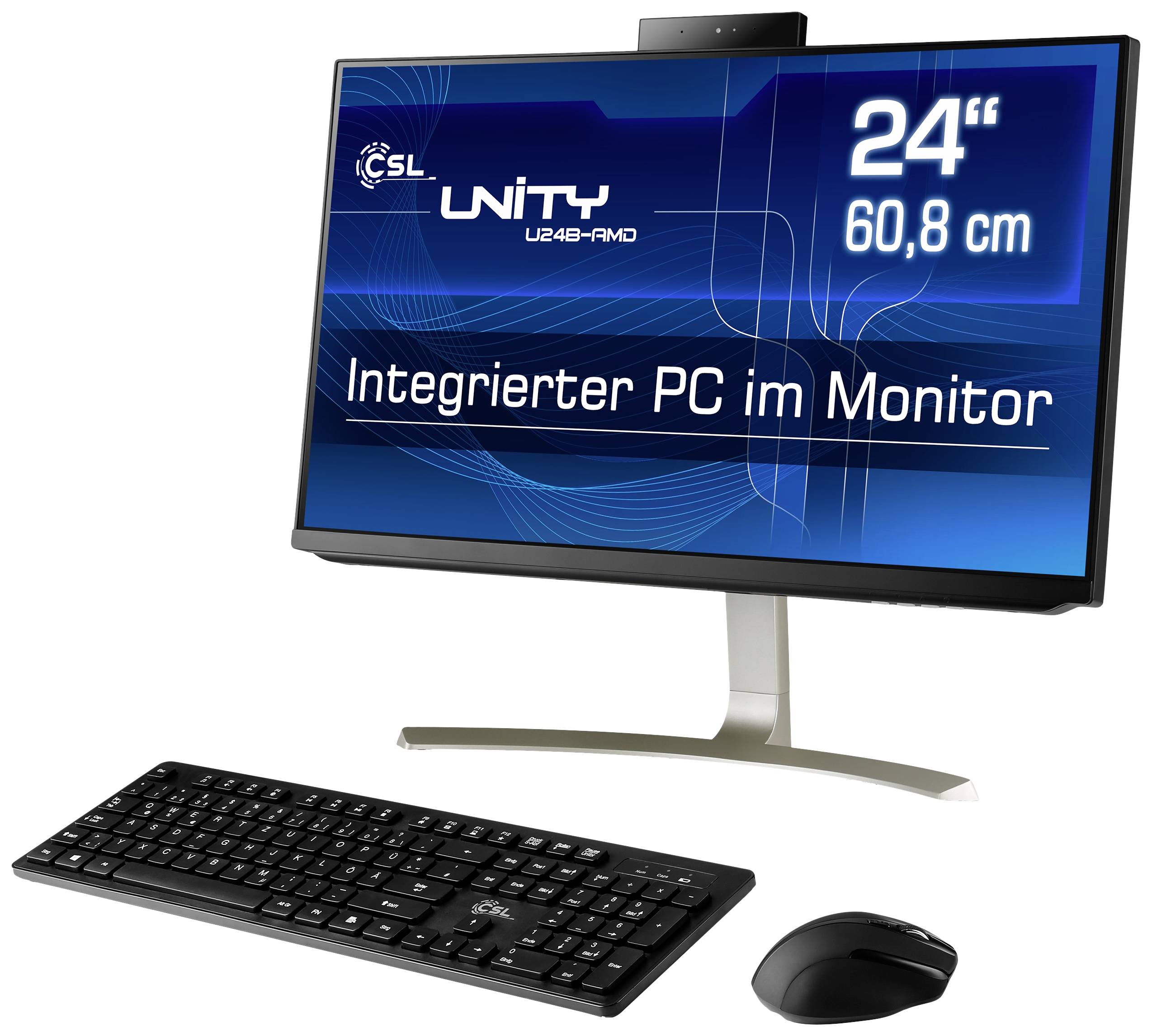 CSL Computer Ordinateur tout en un Unity U24B-AMD 60.5 cm (23.8 pouces) Full HD AMD Ryzen 7 5700G 16 GB RAM 2 TB HDD 1 TB SSD AMD