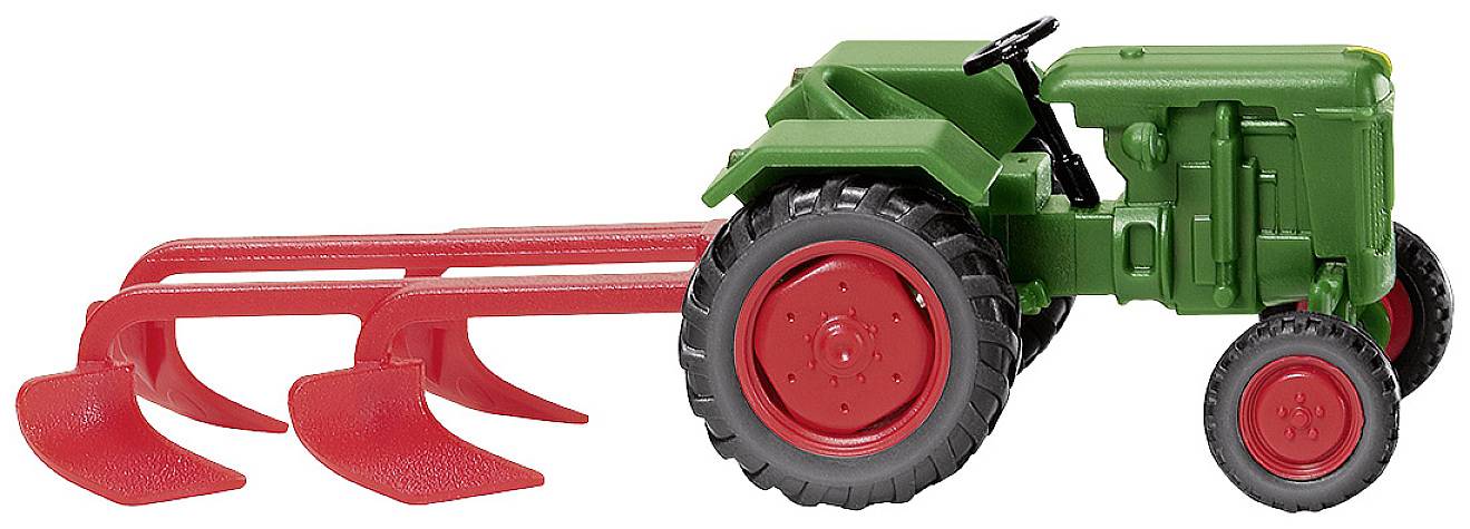 Wiking 039802 H0 Modèle réduit de véhicule agricole Normag facteur I avec charrue - vert permis