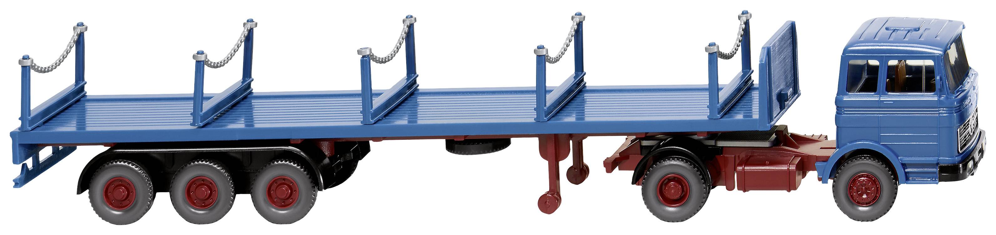 Wiking 055406 H0 Modèle réduit de camion Mercedes Benz Coulisse - bleu azur