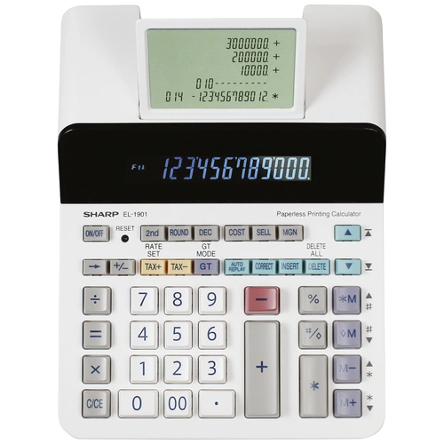 Sharp EL-1901 Calculatrice de bureau gris, blanc Ecran: 12 sur secteur (l x H x P) 192 x 254 x 66 mm Sharp EL-1901 Calculatrice de bureau gris, blanc Ecran: 12 sur secteur (l x H x P) 192 x 254 x 66 mm