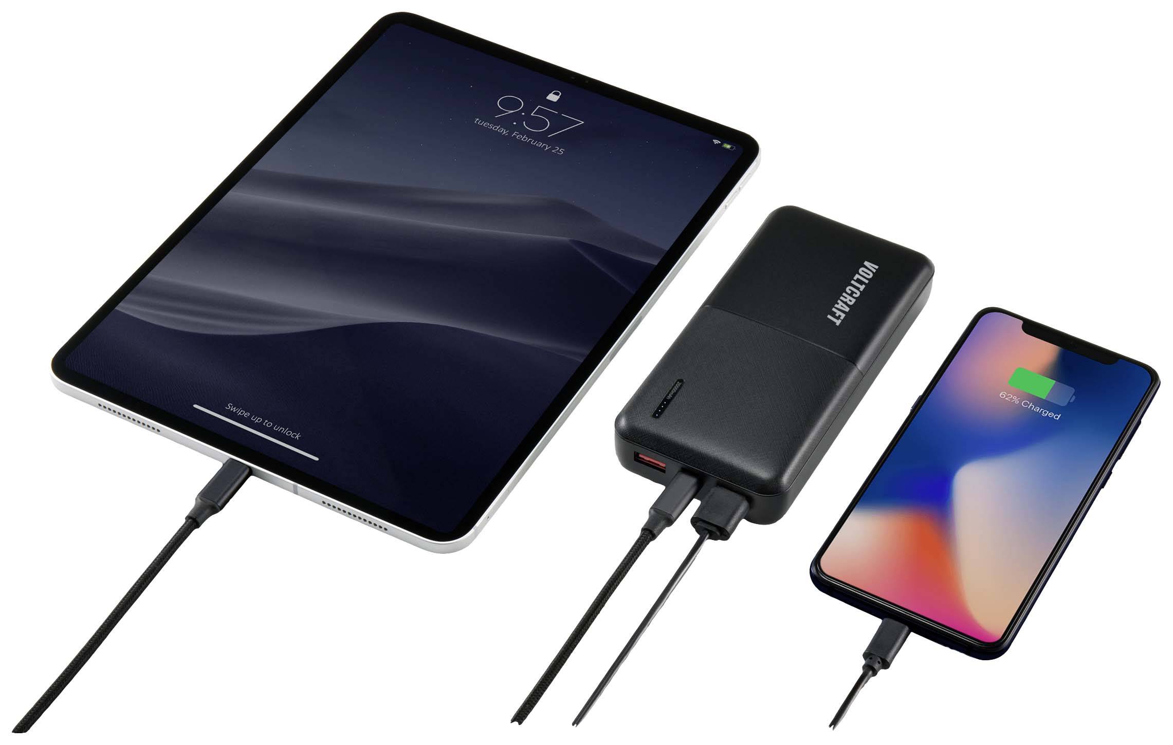 Powerbank (batterie supplémentaire) VOLTCRAFT PB-19C-M 20000 mAh Power Delivery, Quick Charge LiPo noir