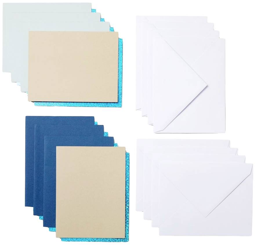 Cricut Joy™ Cutaway Cards Set de cartes beige, turquoise (brillant), bleu foncé, bleu clair