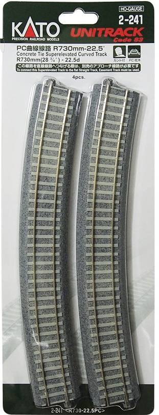 (H0) Kato Unitrack 2-241 Rail courbe 4 pc(s)