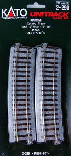 (H0) Kato Unitrack 2-290 Rail courbe 2 pc(s)